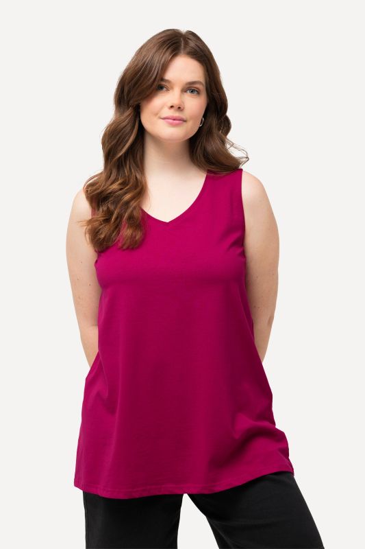 Essential V-Neck Stretch Cotton Tank