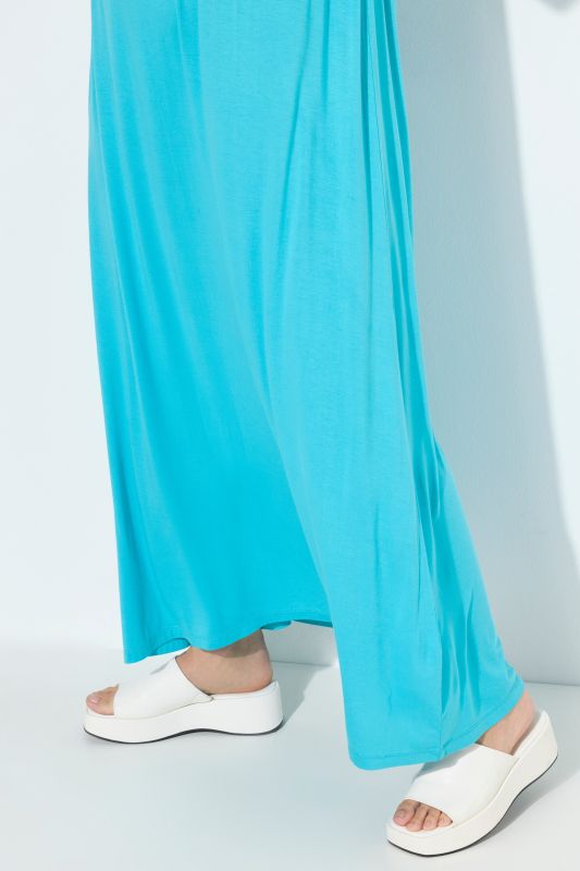 Solid Smocked Bodice Stretch Knit Maxi Dress