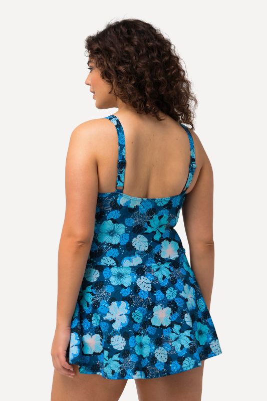 Floral Wrap Look Swim Dress