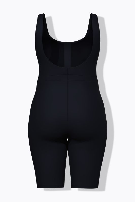 Sporty Unitard Zip Front Swimsuit