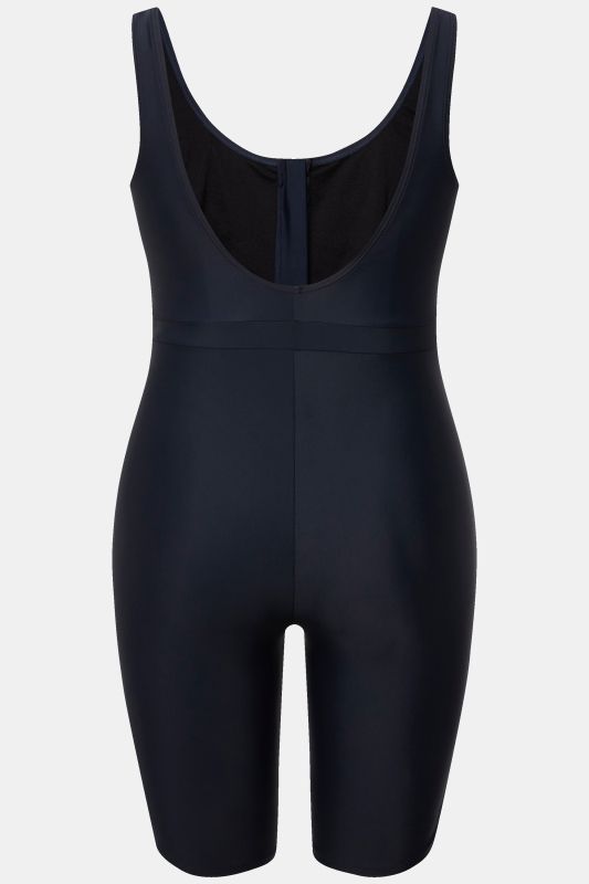 Sporty Unitard Zip Front Swimsuit