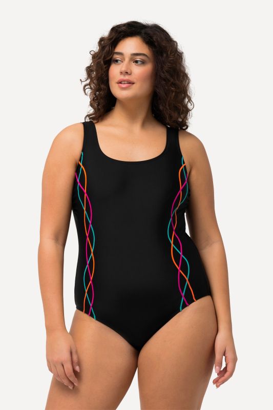 Braided Piping One Piece Swimsuit