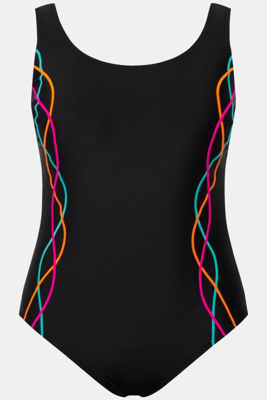 Braided Piping One Piece Swimsuit