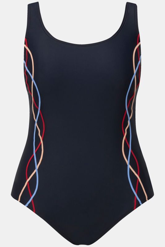 Braided Piping One Piece Swimsuit