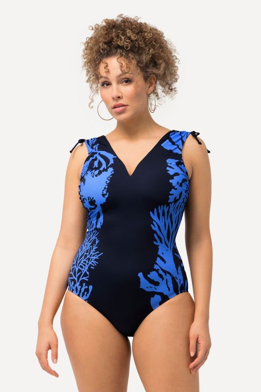 Coral Motif One Piece Swimsuit