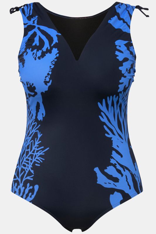 Coral Motif One Piece Swimsuit