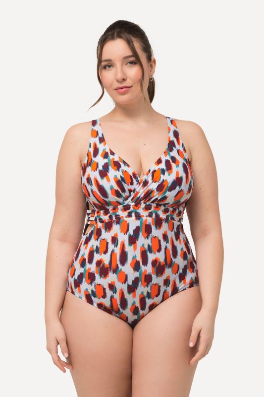 Abstract Print Cutout Swimsuit