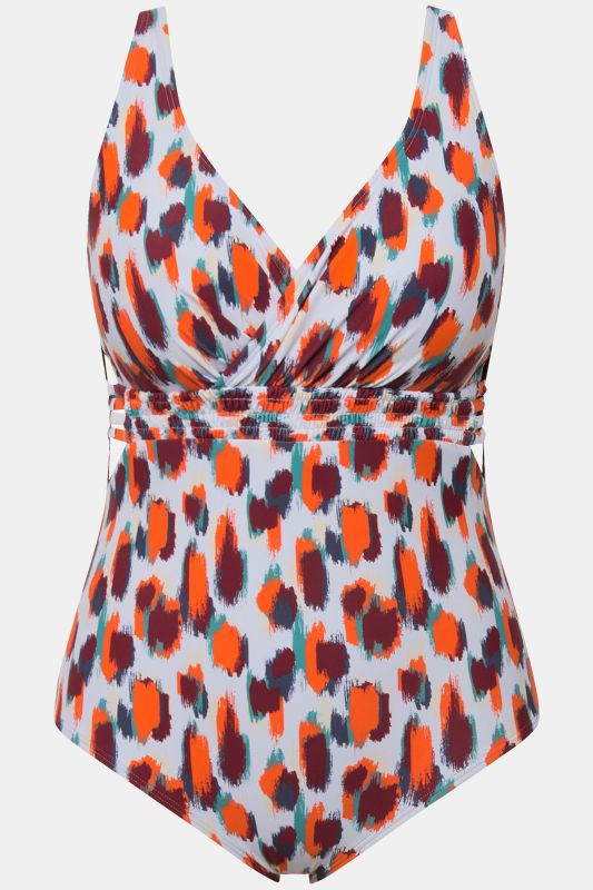 Abstract Print Cutout Swimsuit