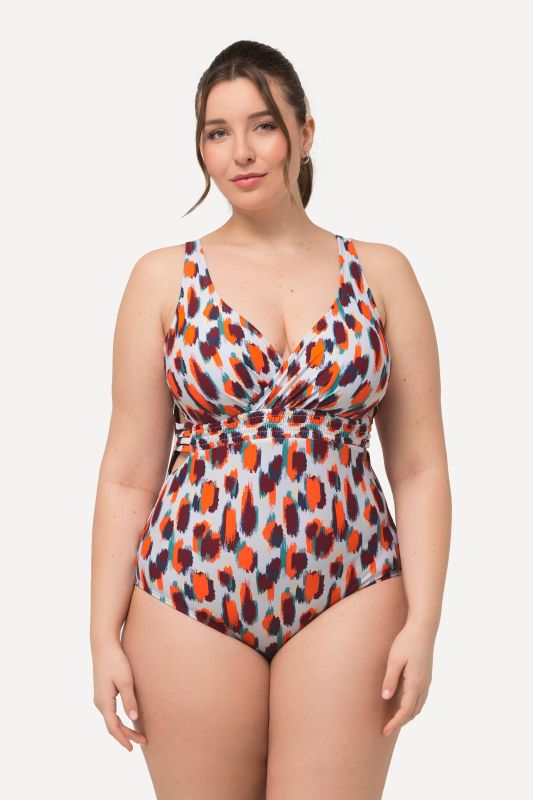 Abstract Print Cutout Swimsuit