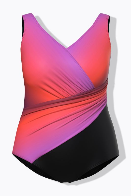 Ombre Wrap Look One Piece Swimsuit