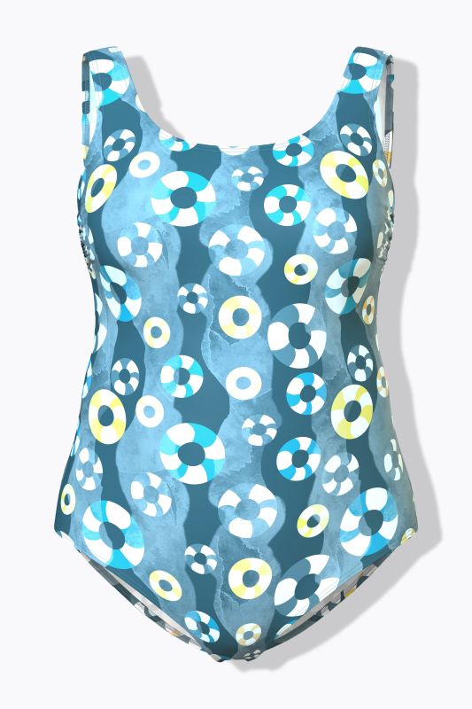 Life Preserver Print Swimsuit