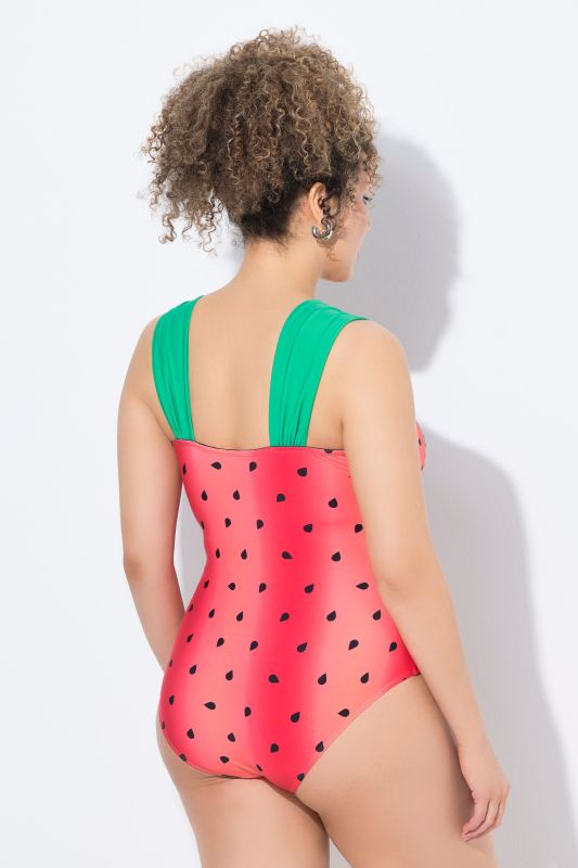 Watermelon Print Ruched Swimsuit