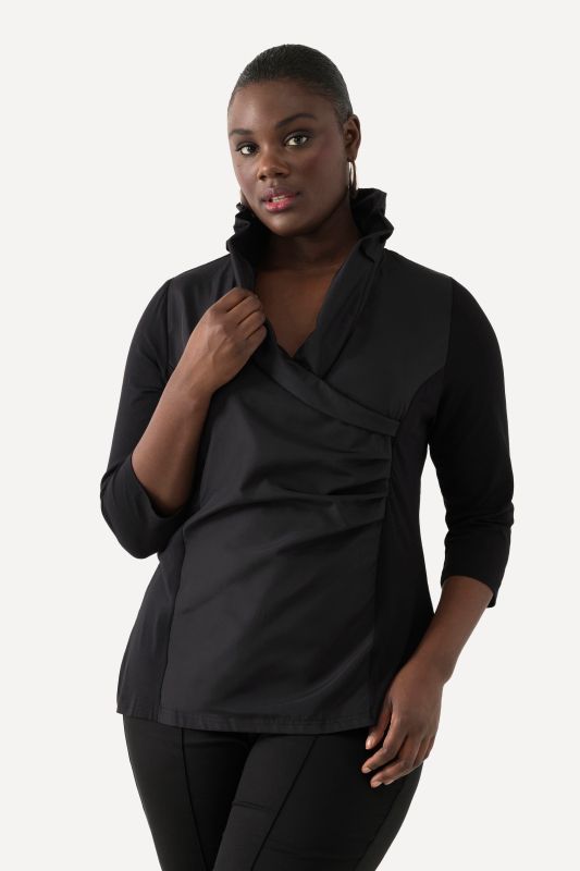 Taffeta Insert Collared T-Shirt