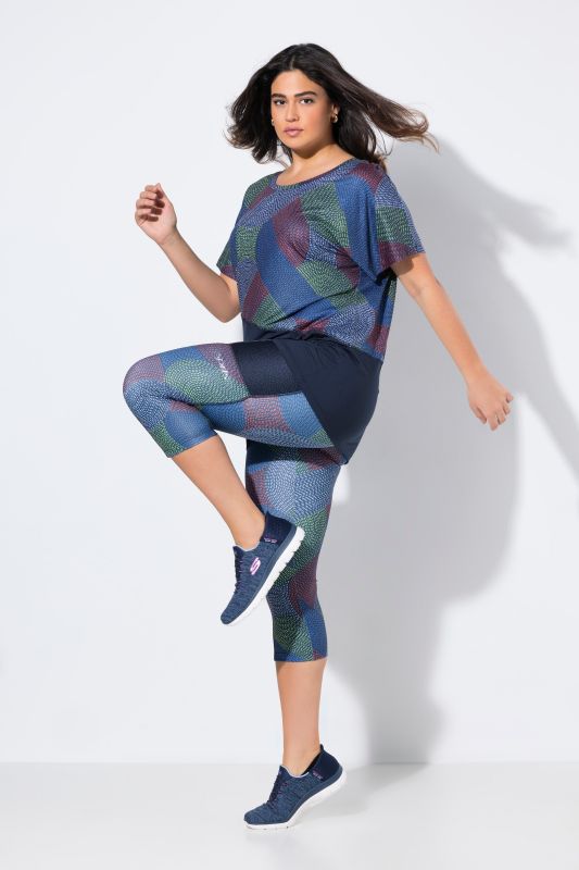 Quick Dry Cropped Geometric Print Leggings