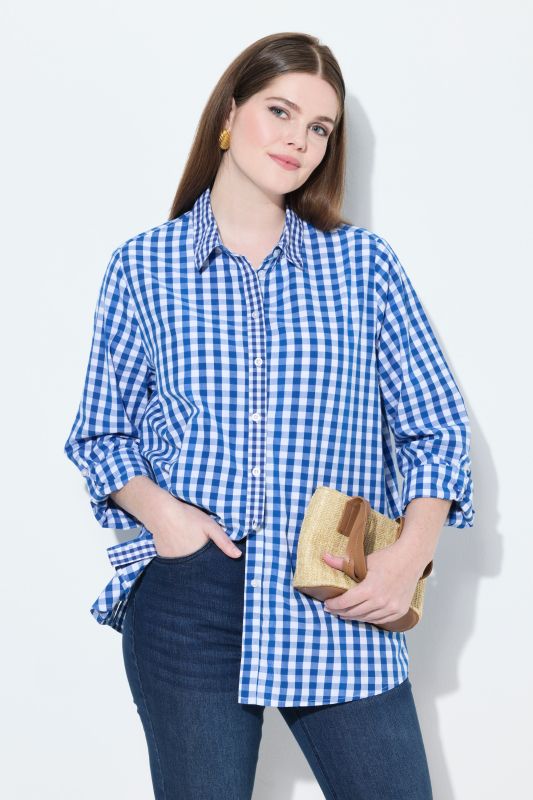 Checkered Long Sleeve Button-Down Shirt