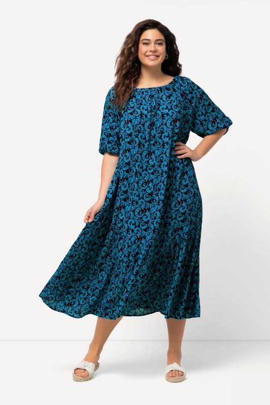 Paisley Short Sleeve Midi Dress