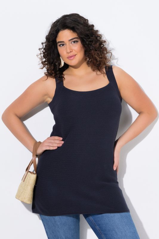 Eco Cotton Square Neck Ribbed Knit Tank