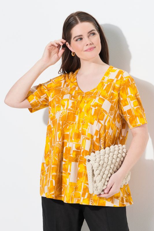 Eco Cotton Abstract Sun Print Short Sleeve Tee