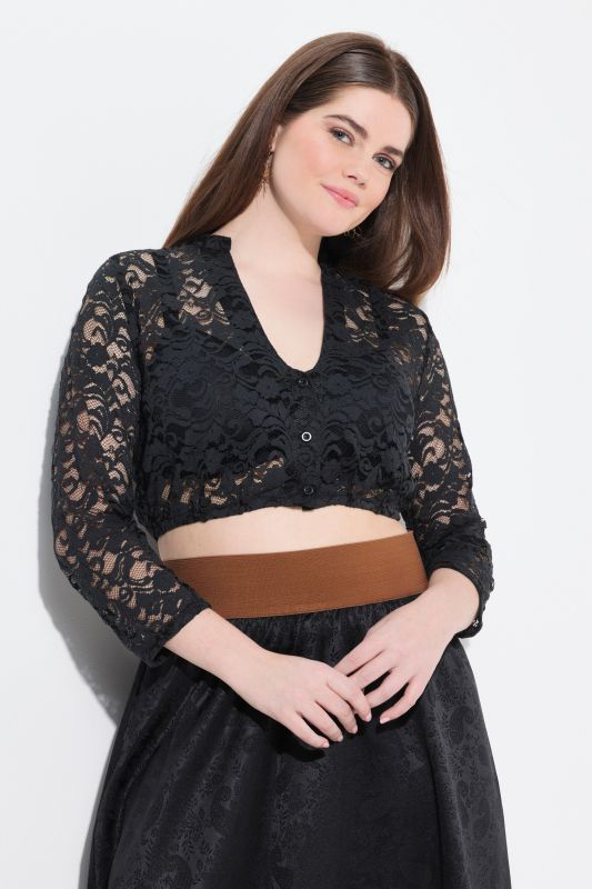 Lace V-Neck Dirndl Blouse