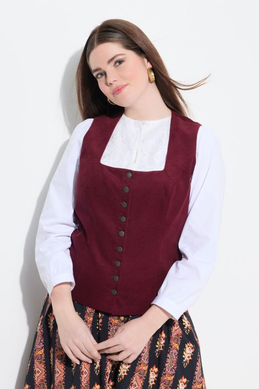 Lace Panel Long Sleeve Dirndl Blouse