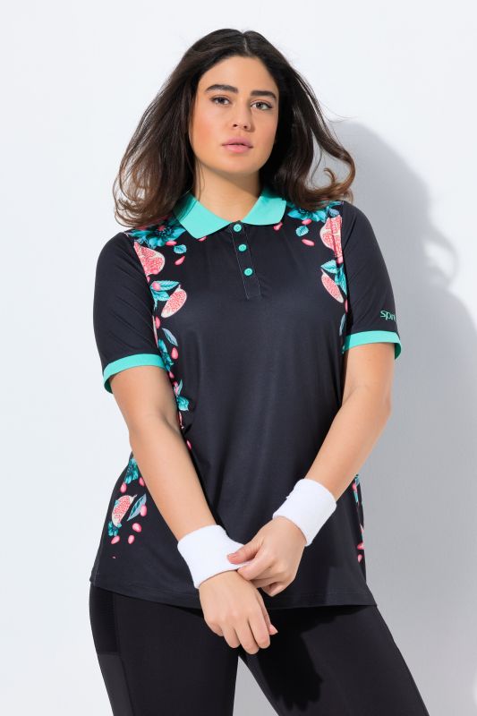 Quick Drying Pomegranate Motif Active Polo