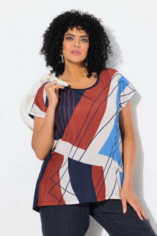 Graphic Print Cap Sleeve Tee