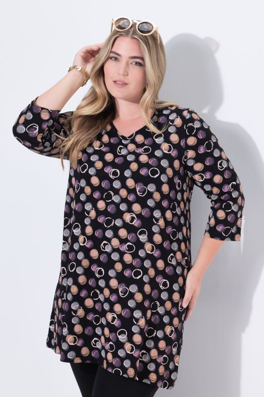 Polka Dot Empire Knit A-Line Tunic
