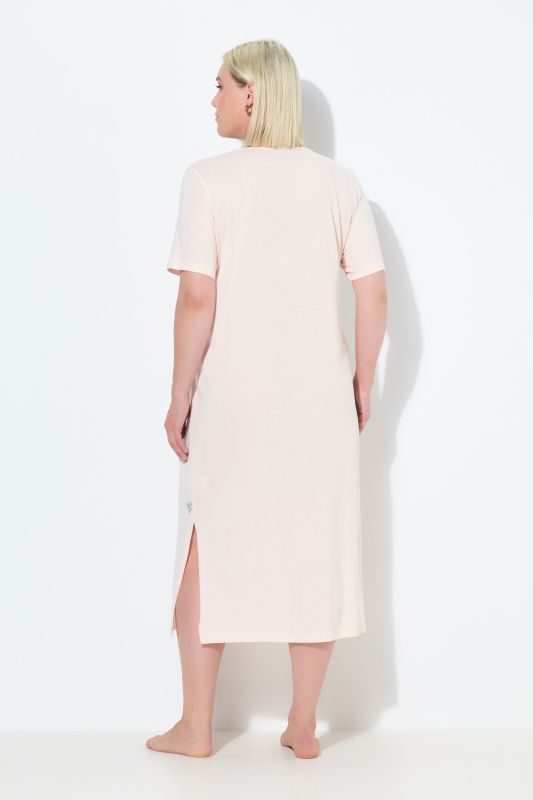 Eyelet Trim V-Neck Super Soft Cotton Blend Nightgown