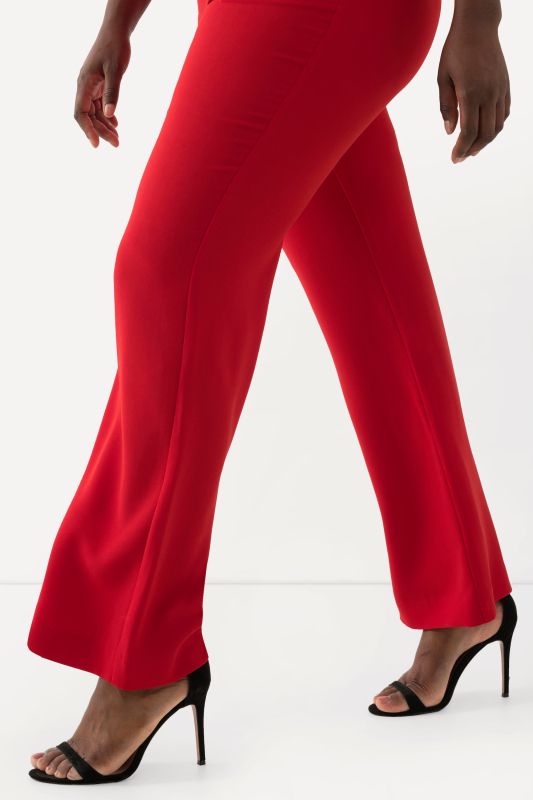 Triacetate Blend Wide Straight Leg Suit Pants