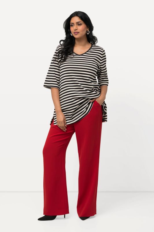 Triacetate Blend Wide Straight Leg Suit Pants