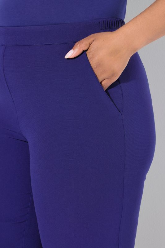 Triacetate Blend Wide Straight Leg Suit Pants