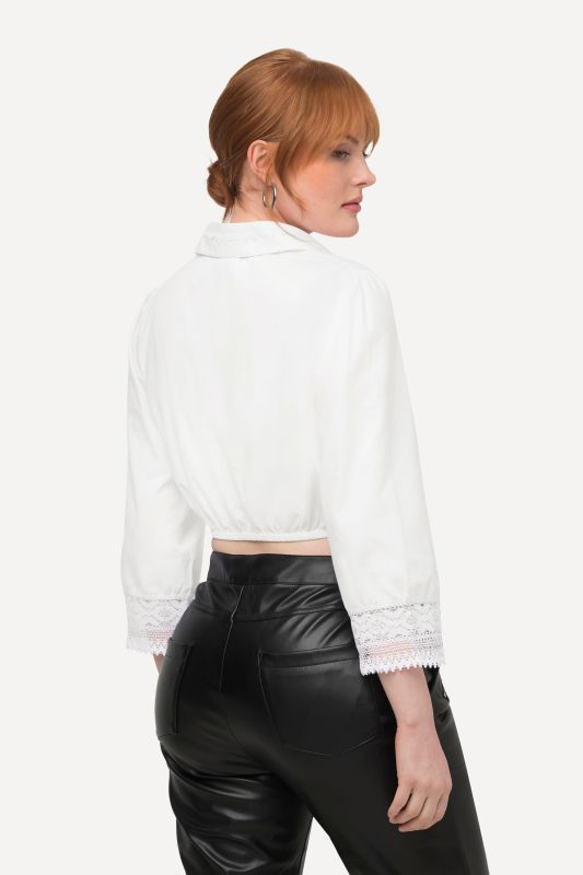 Collared Cropped Dirndl Blouse