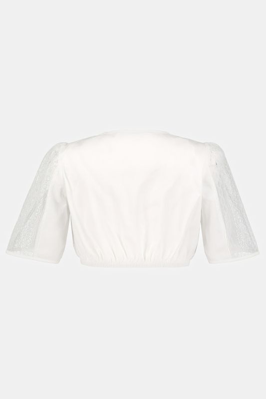 Lace Detail Short Sleeve Dirndl Blouse