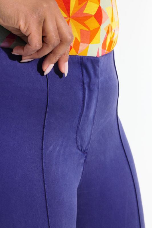 Cigarette Pintuck Elastic Waistband Pants