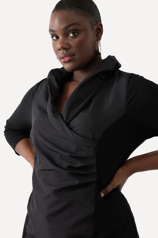 Taffeta Insert Collared T-Shirt