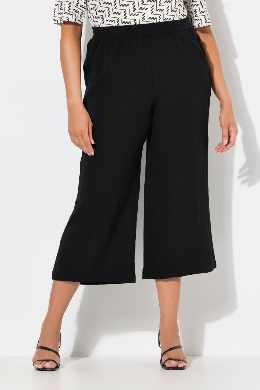 Wide Leg Elastic Waist Culotte