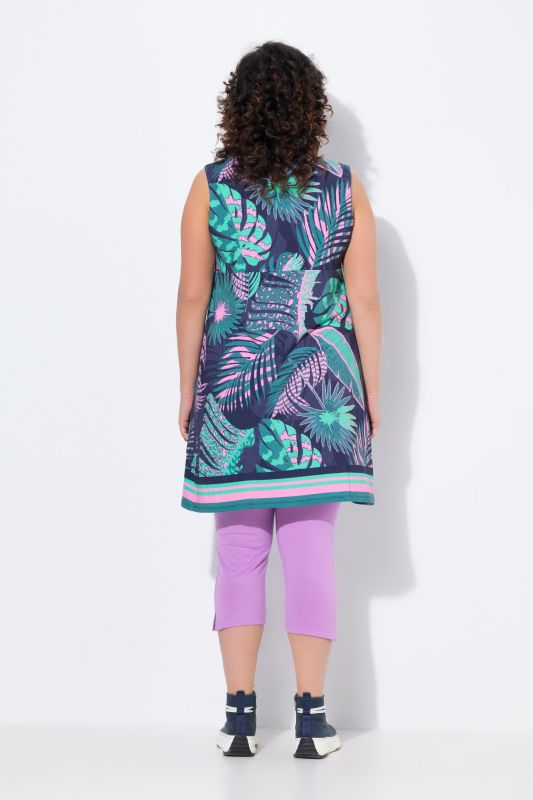 Geometric Floral Sleeveless Swing Dress