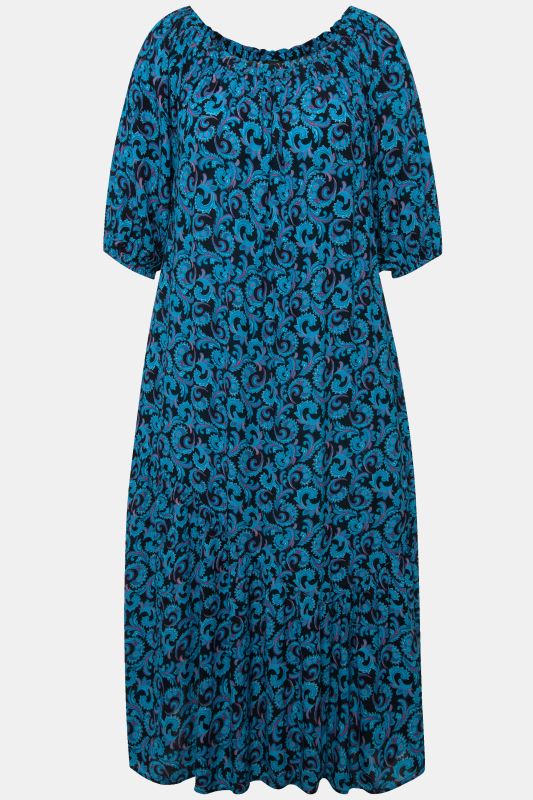 Paisley Short Sleeve Midi Dress