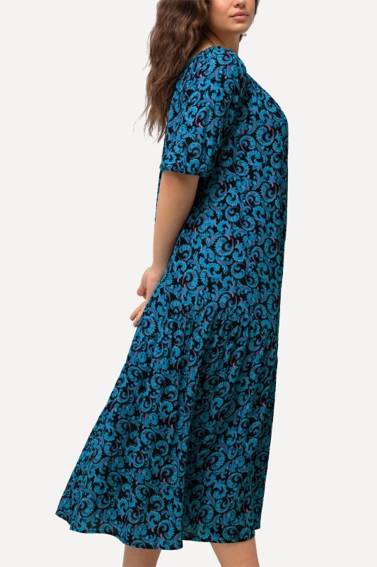 Paisley Short Sleeve Midi Dress