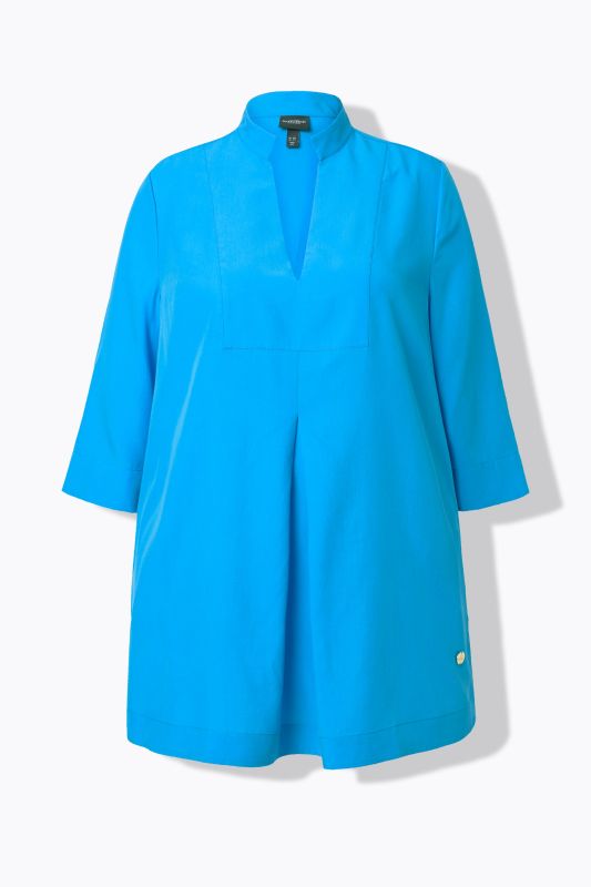 Longline 3/4 Sleeve Collared Blouse