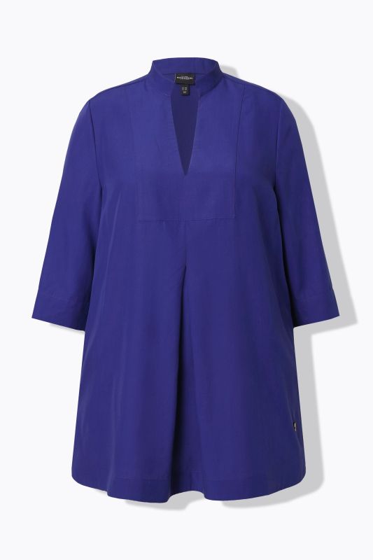 Longline 3/4 Sleeve Collared Blouse