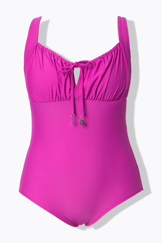 Gathered Bust Cupless Swimsuit