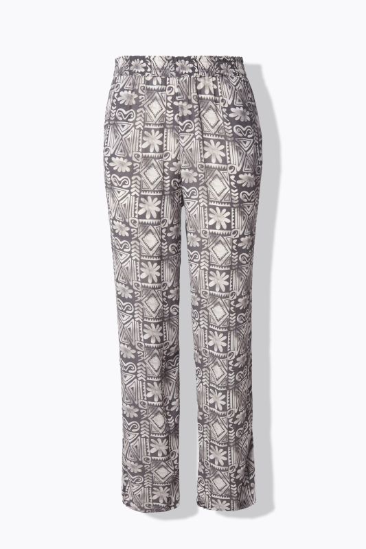 Mosaic Print Elastic Waist Pants