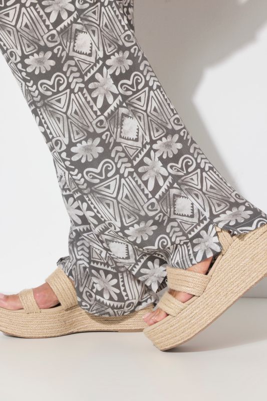 Mosaic Print Elastic Waist Pants