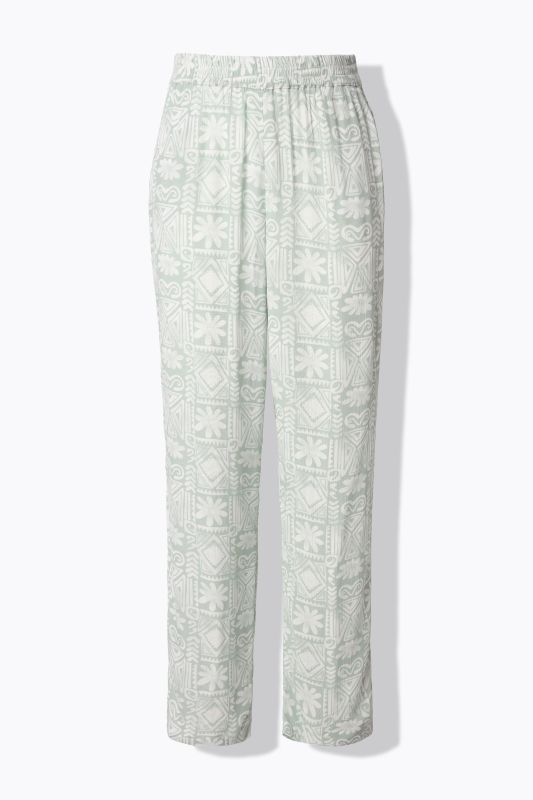 Mosaic Print Elastic Waist Pants