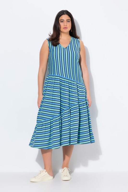 Eco Cotton Mixed Stripe Sleeveless Dress