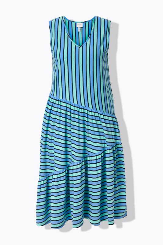 Eco Cotton Mixed Stripe Sleeveless Dress