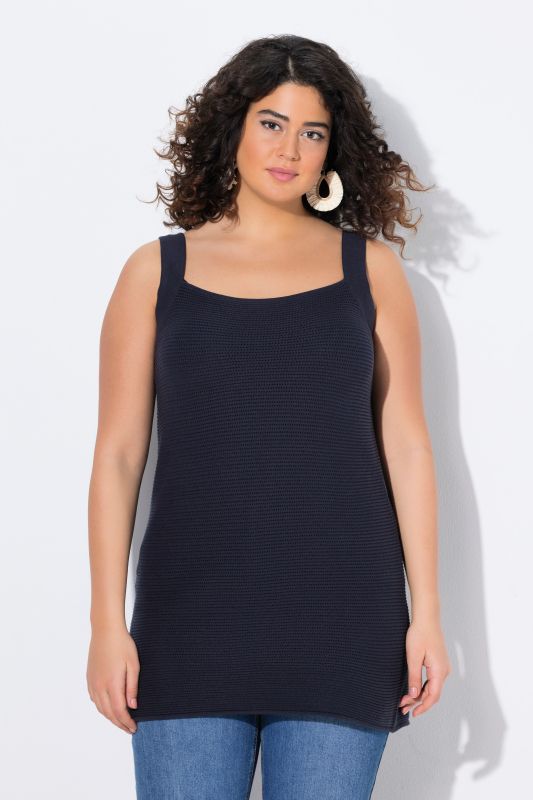 Eco Cotton Square Neck Ribbed Knit Tank