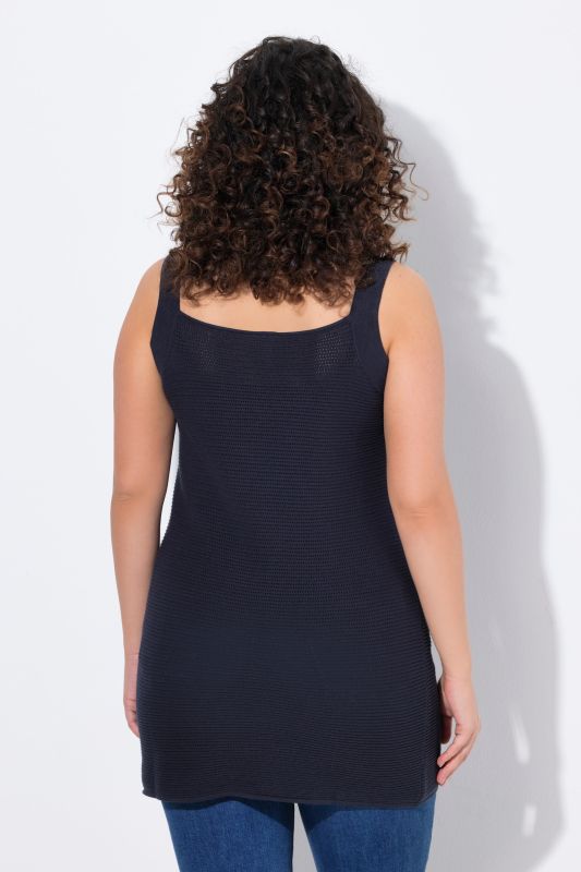 Eco Cotton Square Neck Ribbed Knit Tank