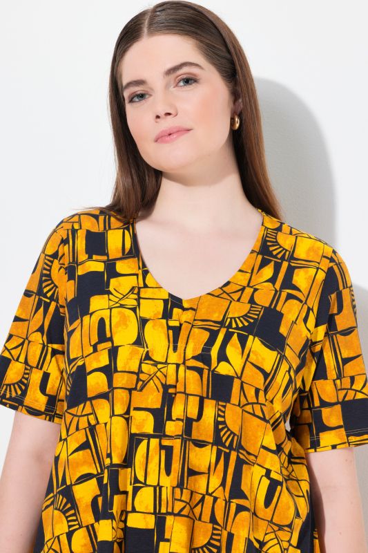 Eco Cotton Abstract Sun Print Short Sleeve Tee